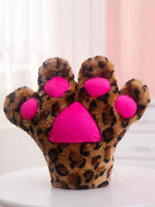 Patte de léopard pyjama Kigurumi gants Onesie Animal Winter Gloves Costume pour les adultes