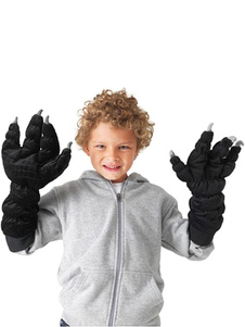 Kigurumi pyjamas Dinasour patte Gants Gants hiver noir Onesie Animal Costume pour les adultes