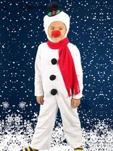 Bonhomme de neige de Noël Costume combinaison blanche avec écharpe pour enfants