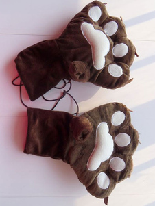 Patte d’ours de pyjama Kigurumi Gants Gants hiver brun Onesie Animal Costume pour les adultes
