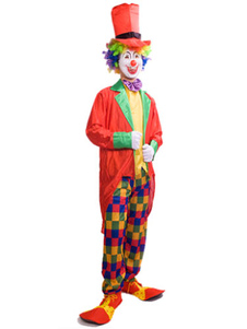 Carnaval Clown Costume cirque Halloween Costume costume ensemble en 4 morceaux pour hommes