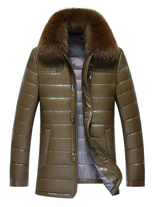 Manteau classique masculin en PU