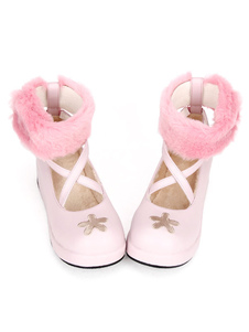 Chaussures de lolita en PU à talons compensés