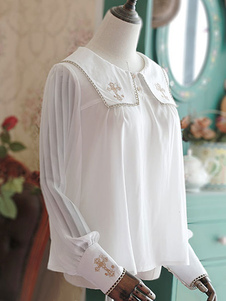 Chemisier lolita doux en chiffon unicolore