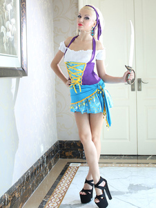 Costume sexy Sexy bohemienne Déguisement en polyester blanc pour femme