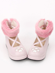 Chaussures de lolita en PU à talons compensés