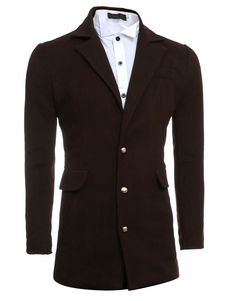 Coton manteau bouton manches longues Overcoat hommes