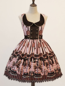 Robe à bretelles lolita charmante en coton à motif cheval Robe