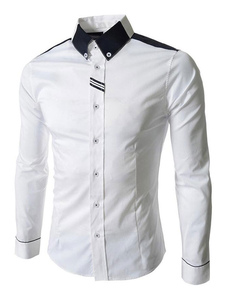 Chemise casual en coton manches longues