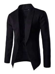 Black Blazer veste manches longues col Turndown costume veste