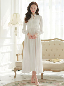 Robe rétro Country Vintage Costume Jane Austen orgueil et préjugés blanc