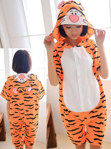 Kigurumi pyjama Tigrou Onesie Snuggie jaune manches courtes coton animaux Sleepwear