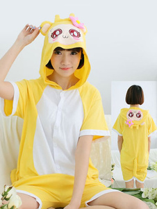 Pyjama Kigurumi singe Onesie Snuggie For Kids coton manches courtes jaune animaux Sleepwear