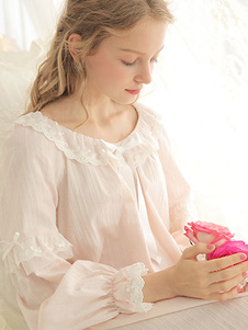 Robe rose coton rétro vintage pays Costume Jane Austen orgueil et préjugés