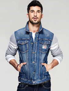 Blouson de qualité en coton bleu