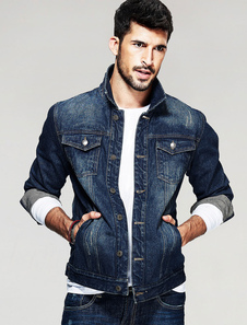 Blouson de qualité en 100% coton bleu