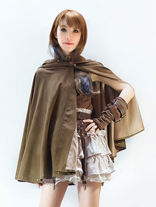 Vintage Suede Brown Poncho Cape Costume steampunk Halloween manteau féminin