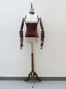 Halloween Costumes Steampunk brun Vintage façonnage Top pour femmes