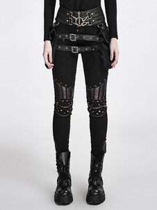 Steampunk des femmes pantalons pantalons Vintage Rivet noir gothique