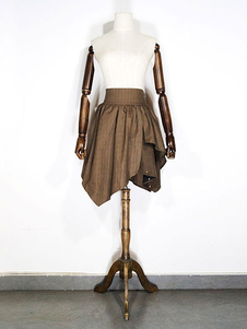 Costume d’Halloween Steampunk marron Corset avec jupe de coton