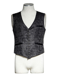 Costume Steampunk gilet Vintage vêtements rétro bouton Gilet hommes