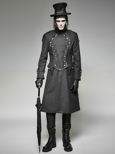 Costume Steampunk Vintage laine bouton manteau vêtements rétro hommes