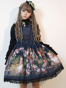 Robe à bretelles lolita séduisante en coton Robe