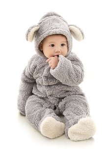 Kigurumi pyjama ours Onesie gris flanelle Jumpsuit animaux vêtements de nuit pour enfants