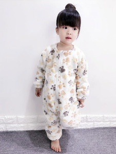 Kigurumi pyjamas chien blanc Onesie flanelle manches longues hiver vêtements de nuit pour enfants