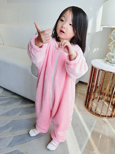 Kigurumi pyjamas Snuggie Onesie flanelle rose sac de couchage costume vêtements de nuit pour enfants