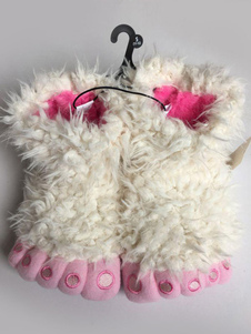Pyjama Kigurumi animaux Onesie blanc fourrure griffe chaussons chaussures pour filles