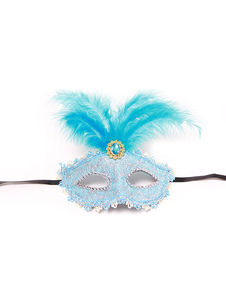 Mascarade de l’Halloween masques plumes perlées Mardi Gras œil masque Costume accessoires féminin bl