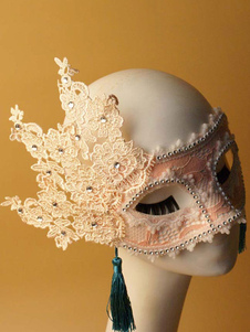 Rose fleurs perlé Mardi Gras masque pour les yeux de mascarade Masque Halloween femmes avec des glan