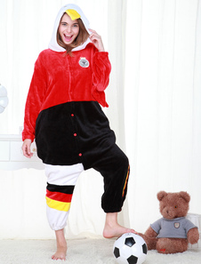 Kigurumi pyjamas World Cup Allemagne Onesie noir et rouge Football thème vêtements Costume pour les 