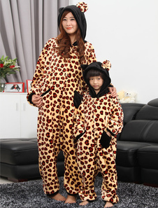 Kigurumi pyjamas Hello brun foncé Kitty Frédéric Leopard Jumpsuit Adult Sleepwear Costume
