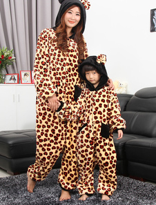 Kigurumi pyjamas foncé brun Hello Kitty Frédéric Leopard Jumpsuit Costume de vêtements de nuit pour 
