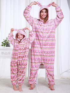 Kigurumi pyjamas Bunny Girl Onesie Kids rose Costume Animal Sleepwear