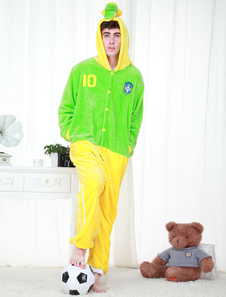 Kigurumi pyjamas World Cup Brésil Onesie herbe vert vêtements Costume pour les adultes