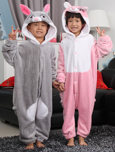Animal pyjama lapin rose Costume Kigurumi Onesie vêtements de nuit pour les enfants