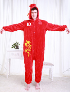 Costume rouge Sleepwear Kigurumi pyjamas World Cup Football chinois équipe Onesie adultes