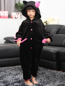 Noir Kigurumi Onesie enfants Hello Kitty pyjama Costume Animal Sleepwear