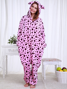 Kigurumi pyjama Dalmatien Onesie Snuggie For Adult Sleepwear animaux rose