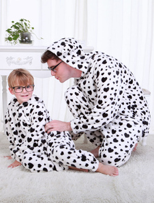 Kigurumi pyjama Dalmatien Onesie Snuggie pour Adult Sleepwear Animal blanc