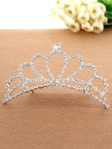 Argent princesse Tiara Ballet danse peigne perles accessoires pour cheveux fête des petites filles