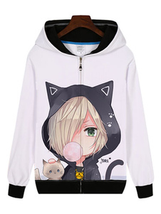 YURI !!! Sur glace Yuri Plisetsky Cat oreille Anime Cosplay Costume Hoodie