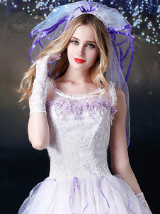 TUTU blanc Lingerie de mariage sexy Costume Costume Halloween féminines avec voile