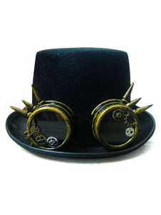 Accessoires de costumes rétro steampunk haut-de-forme noir chaîne Vintage