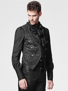 Gilet noir rétro steampunk gilet veste Halloween Costume Vintage masculin