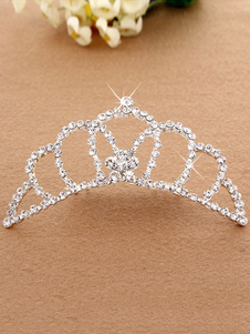 Argent princesse Tiara Ballet danse peigne perles Accessoires cheveux Party pour les enfants