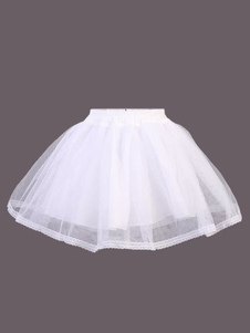 Blanc Lolita jupe SK Net Flare hiérarchisé Lolita jupons
